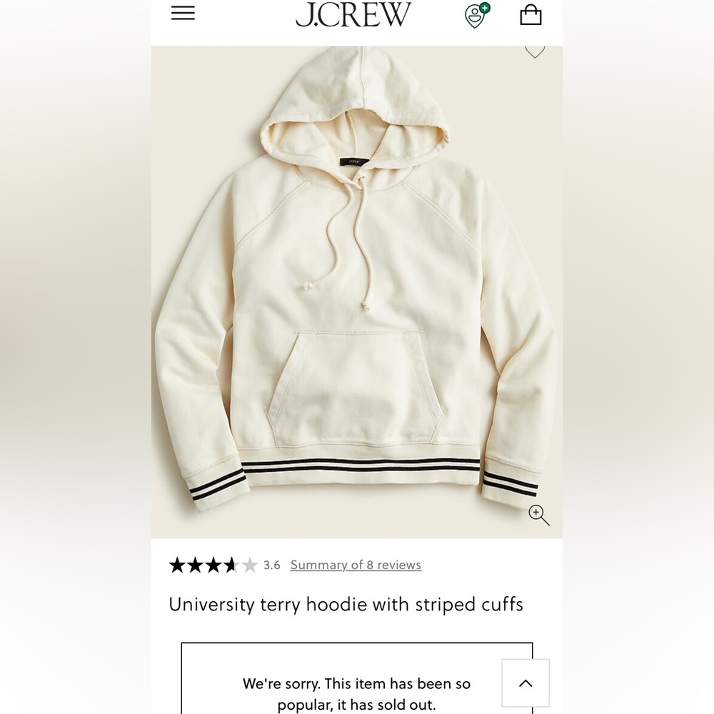JCrew University Terry Hoody